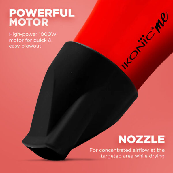 IKONIC HAIR DRYER SPEEDY - BLACK + RED - Image 5