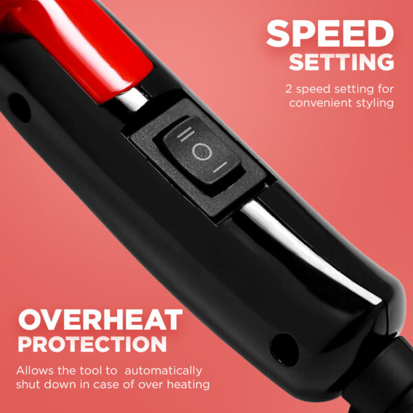 IKONIC HAIR DRYER SPEEDY - BLACK + RED - Image 3